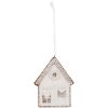 Clayre & Eef Ornament Casă 8x1x10 cm Alb și Maro