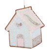 Clayre & Eef 6PR5338 Dekoration Anhänger Haus 9x1x10 cm Blau Weiß