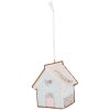 Clayre & Eef 6PR5338 Dekoration Anhänger Haus 9x1x10 cm Blau Weiß