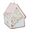 Clayre & Eef 6PR5341 Decorațiune Pandantiv Căsuță Albastru Roz 9x1x10 cm
