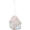 Clayre & Eef 6PR5341 Decorațiune Pandantiv Căsuță Albastru Roz 9x1x10 cm