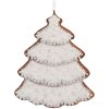 Clayre & Eef 6PR5345 Dekoration Anhänger Weihnachtsbaum 9x1x10 cm Weiß Braun
