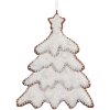 Clayre & Eef 6PR5349 Dekoration Anhänger Weihnachtsbaum 9x1x10 cm Weiß Braun