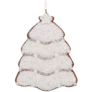 Clayre & Eef 6PR5350 Ornament Crăciun 8x1x10 cm Alb Maro