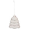 Clayre & Eef 6PR5350 Ornament Crăciun 8x1x10 cm Alb Maro