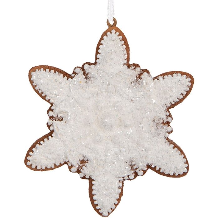 Clayre & Eef Ornament Decorativ Fulg de Nea 9x1x10 cm Alb Maro