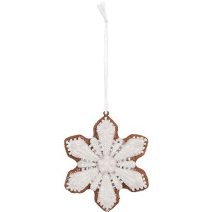 Clayre & Eef Ornament Fulg de Nea Alb 9x1x10 cm