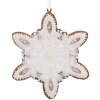 Clayre & Eef Ornament Decorativ Fulg de Nea 9x1x10 cm Alb/Maro