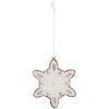 Clayre & Eef Ornament Decorativ Fulg de Nea 9x1x10 cm Alb/Maro