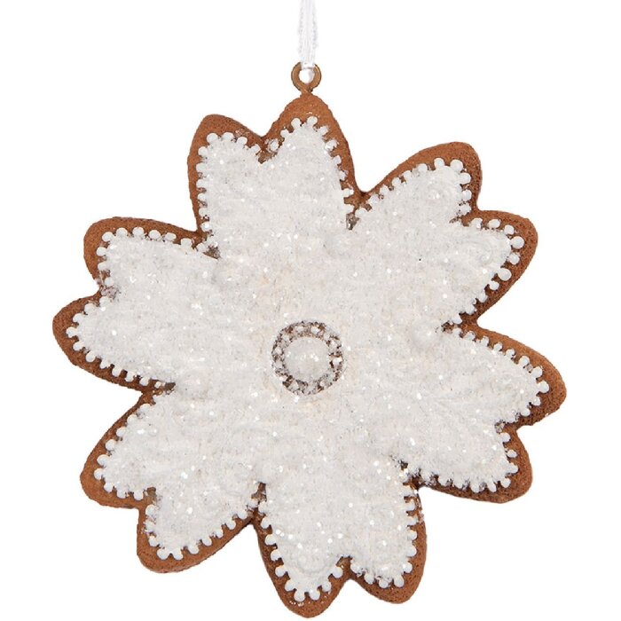 Clayre & Eef 6PR5356 Ornament Fulg de Nea Alb 9x1x10 cm
