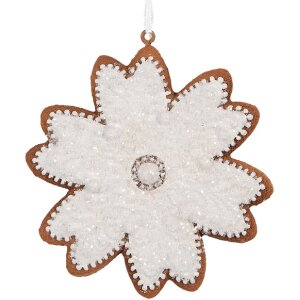 Clayre & Eef 6PR5356 Ornament Fulg de Nea Alb 9x1x10 cm