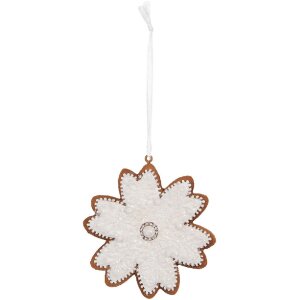 Clayre & Eef 6PR5356 Ornament Fulg de Nea Alb 9x1x10 cm
