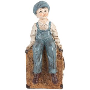 Clayre & Eef 6PR5556 Büchstütze 2er Set 19x10x22 cm Braun & Blau