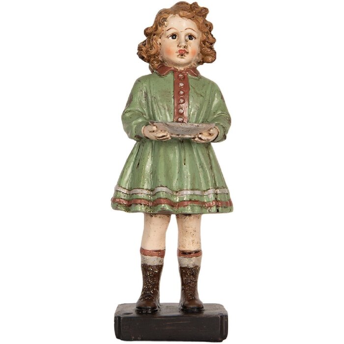 Clayre & Eef 6PR5557 Dekoration Kind 9x8x21 cm Grün-Beige