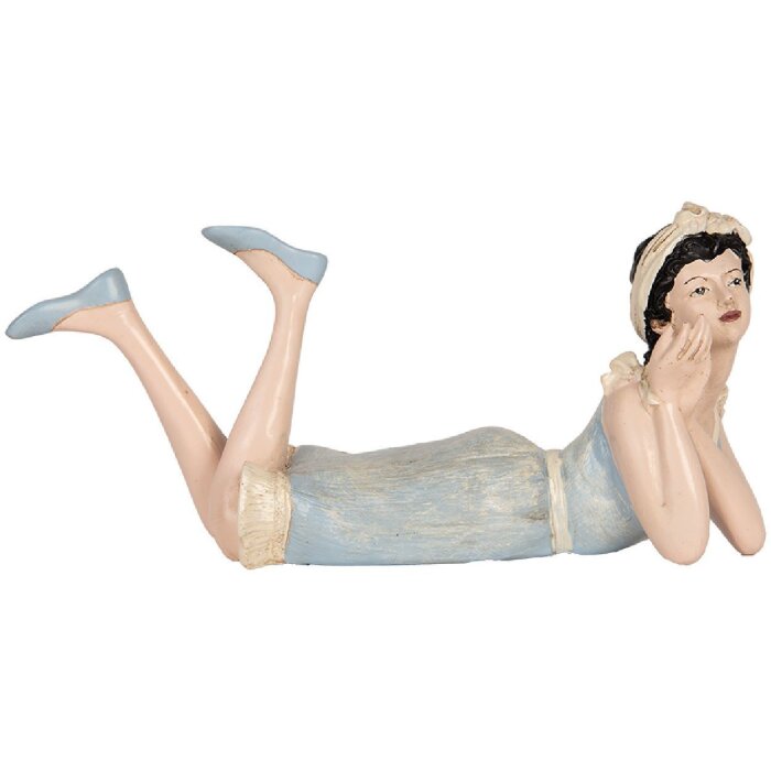 Clayre & Eef 6PR5559 Decorațiune Femeie Rustic Bej-Albastru 26x12x9 cm