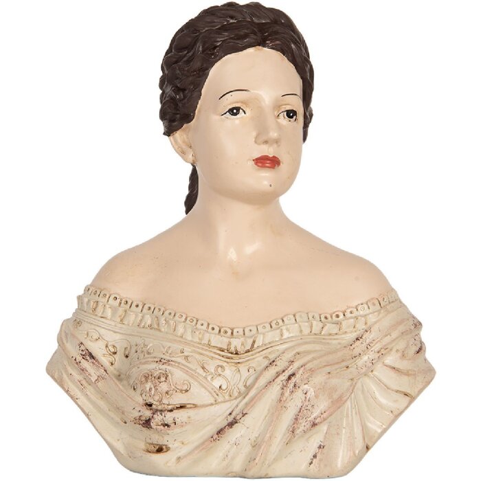 Clayre & Eef 6PR5562 Dekoration Büste Frau 18x11x21 cm Beige/Braun