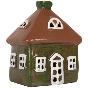 Clayre & Eef 6CE2185 Dekoration Haus 12x9x14 cm Grün-Braun