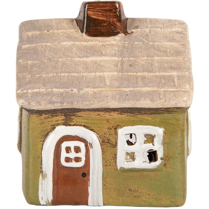Clayre & Eef 6CE2186 Dekoration Haus 8x7x10 cm Grün Beige