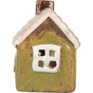 Clayre & Eef 6CE2186 Dekoration Haus 8x7x10 cm Grün Beige