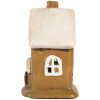 Clayre & Eef 6CE2195 Dekoration Haus 10x10x16 cm Braun-Beige