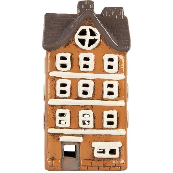 Decorativ ceramică Clayre & Eef pentru casă, 12x10x23 cm, portocaliu și gri