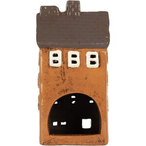 Decorativ ceramică Clayre & Eef pentru casă, 12x10x23 cm, portocaliu și gri