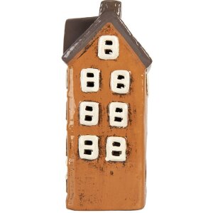 Decorativ ceramică Clayre & Eef pentru casă, 12x10x23 cm, portocaliu și gri