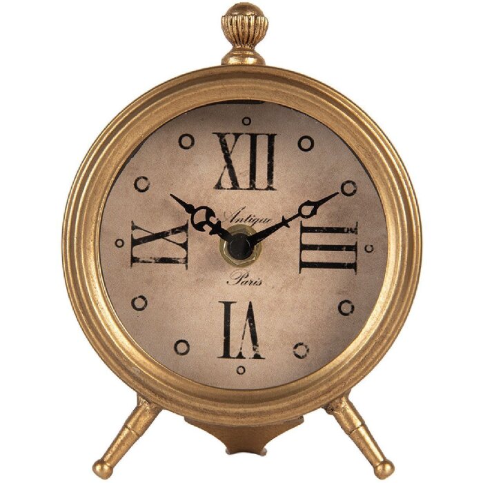 Ceas de masă Clayre & Eef 11x5x15 cm, oțel și sticlă