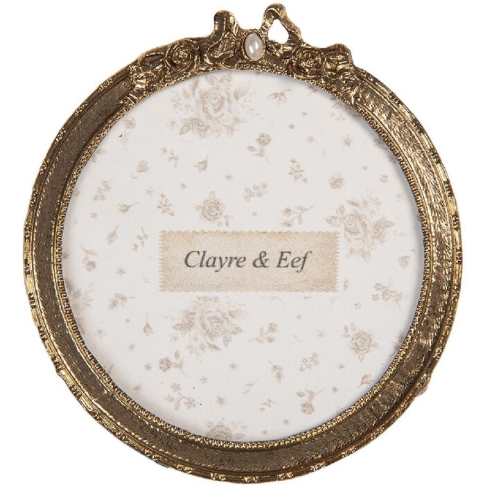 Clayre & Eef 2F1292 Ramă foto aurie 10x1x11 cm, Ø 9 cm