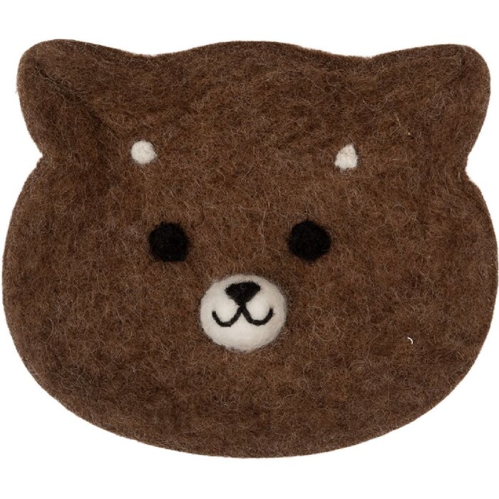 Clayre & Eef 66302 Filz-Schale Bär 15x13x3 cm braun-weiß