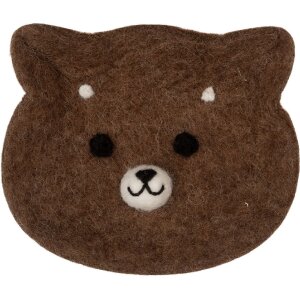 Clayre & Eef 66302 Filz-Schale Bär 15x13x3 cm braun-weiß