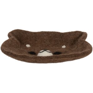 Clayre & Eef 66302 Filz-Schale Bär 15x13x3 cm braun-weiß
