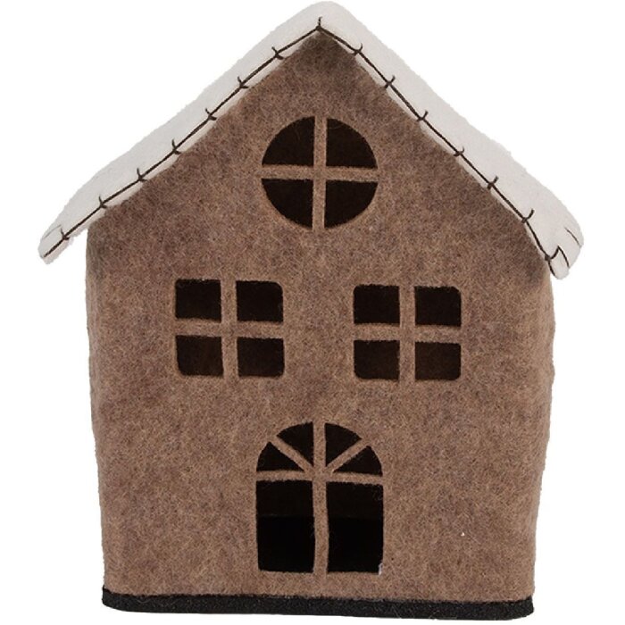Clayre & Eef 66305 Căsuță Decorativă din Feltru 17x9x19 cm Maro și Alb