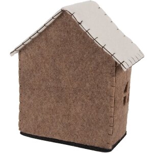 Clayre & Eef 66305 Căsuță Decorativă din Feltru 17x9x19 cm Maro și Alb