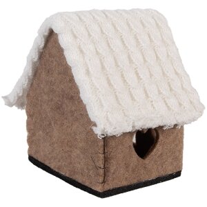 Clayre & Eef 66306 Filzhaus 13x10x13 cm Braun Weiß