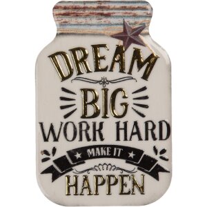 Clayre & Eef 66372 Magnet 5x1x8 cm Weiß-Goldfarbig