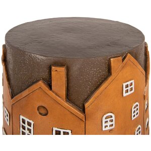 Clayre & Eef 6MG0128 Pflanzentisch Ø 39x39 cm Orange Grau