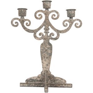 Clayre & Eef 6Y5821 Kerzenständer 26x16x35 cm Grau