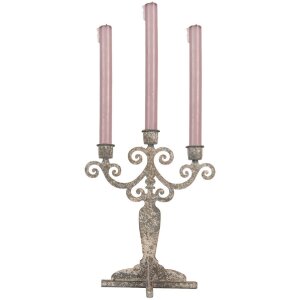 Clayre & Eef Suport Lumânări 21x15x25 cm Gri Bej