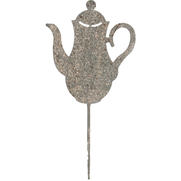 Clayre & Eef 6Y5828 Țepă de grădină Ceainic 20x1x40 cm Gri Bej