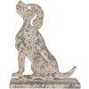 Clayre & Eef Decorațiune Câine 16x8x19 cm Gri Bej