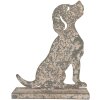 Clayre & Eef Decorațiune Câine 16x8x19 cm Gri Bej