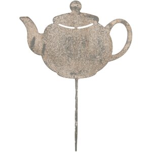 Clayre & Eef 6Y5831 Gartenstecker Teekanne 26x1x35 cm...