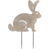 Clayre & Eef 6Y5832 Gartenstecker Kaninchen 28x1x41 cm Grau und Beige