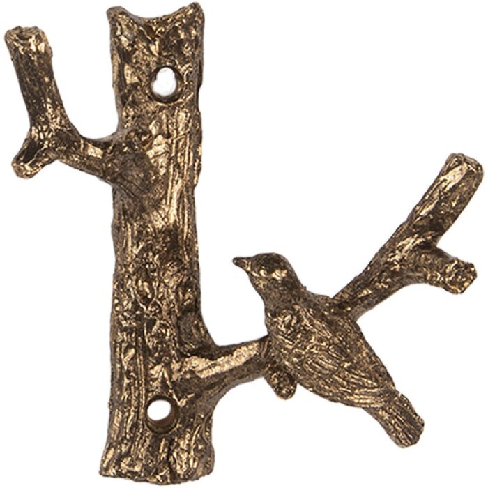 Clayre & Eef 6Y5885 Cârlig de Perete Auriu 9x4x9 cm