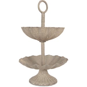 Clayre & Eef 6Y5886 Etagere Ø 15x24 cm Grau Beige