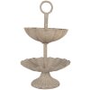 Clayre & Eef Etajeră 2 Etaje Ø 15x24 cm Gri Bej