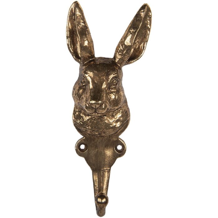 Clayre & Eef 6Y5891 Cârlig de Perete Auriu 7x4x18 cm