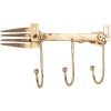 Clayre & Eef 6Y5897 Cuier Perete 3 Agățători Fier Auriu 18x4x9cm