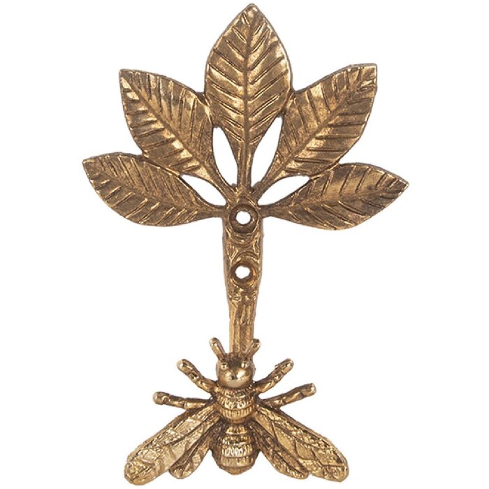 Clayre & Eef 6Y5898 Wandhaken 10x6x14 cm Goldfarben